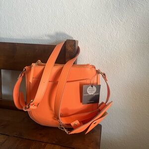 Nanette Lepore Apricot Crossbody Bag With Bonus Sunglasses Case